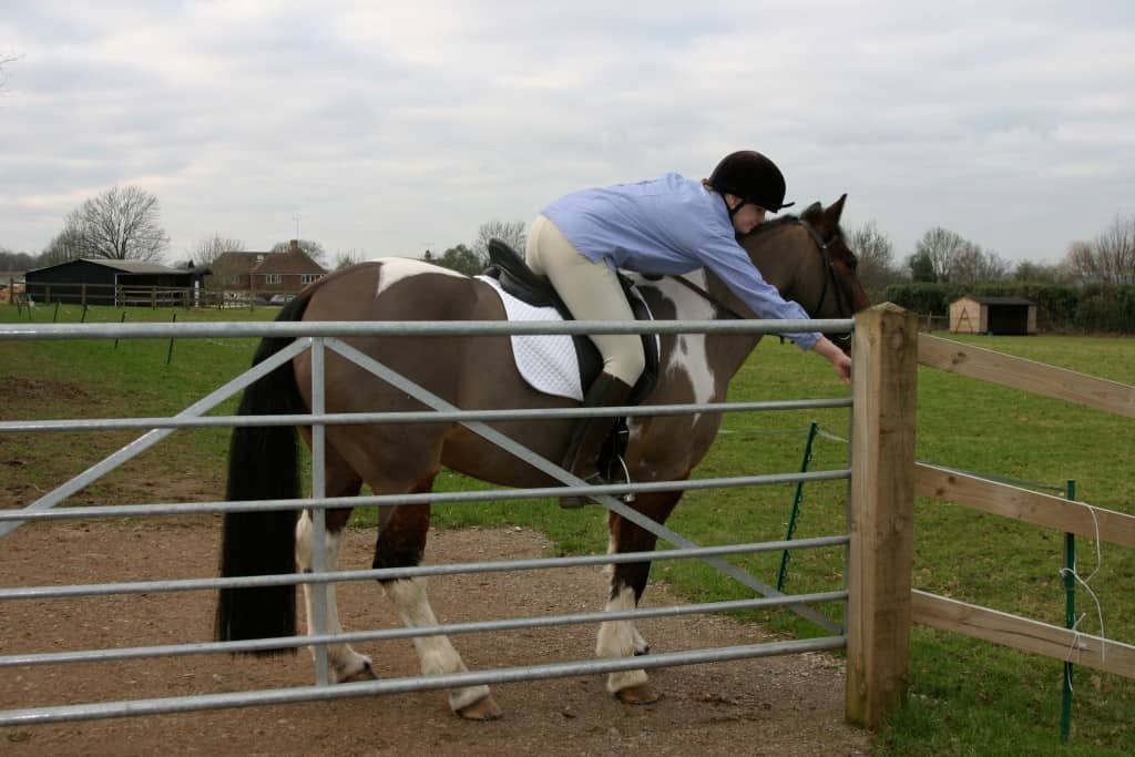 Opening a gate from your pony