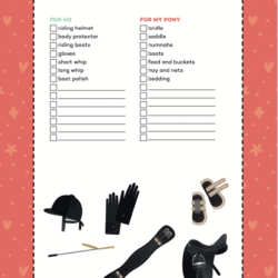 Pony camp checklist