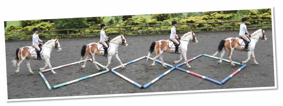 Riding teh diamond polework exercise to improve straightness