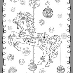 Pony-themed Christmas colouring page download