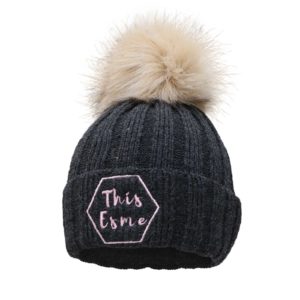 This Esme charcoal hat with pom