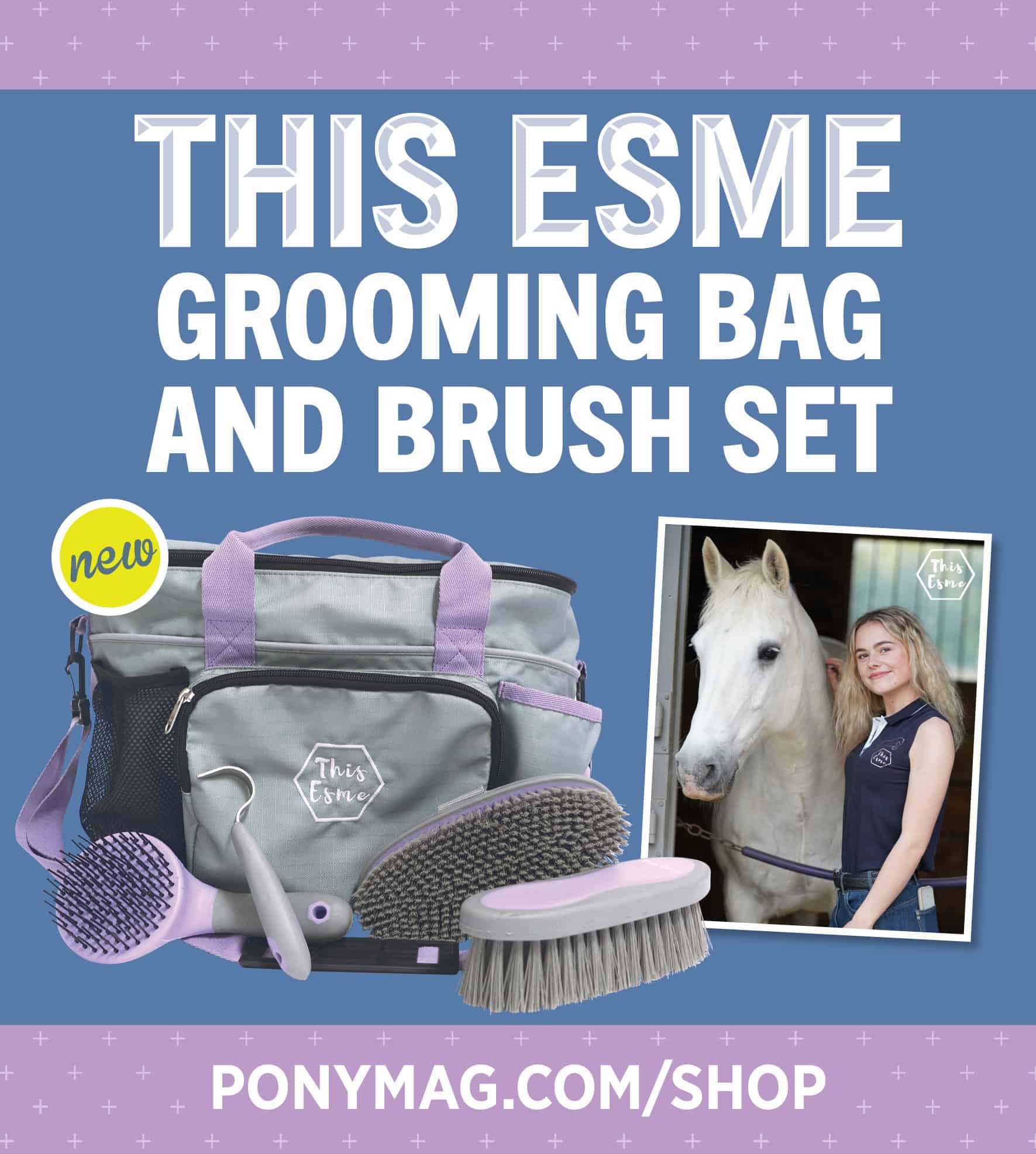 This Esme grooming bag and brush set