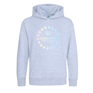 Harlow and Popcorn heather grey and ombre hoodie