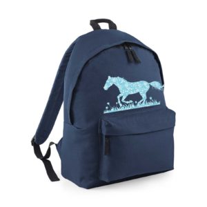 Galloping horse in flowers backpack
