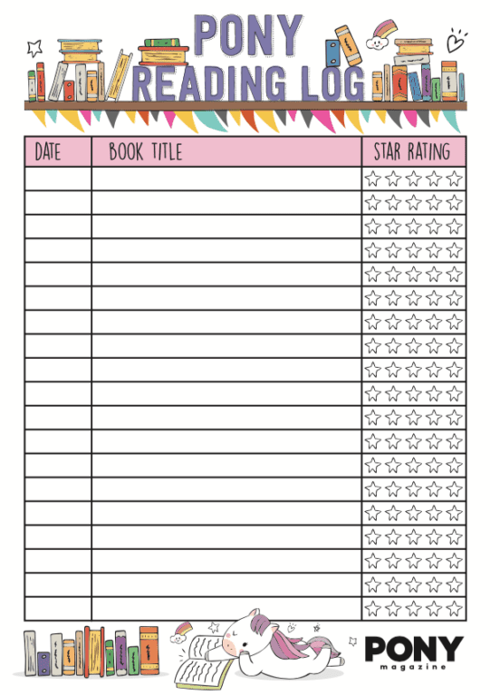 PONY Book Day Journal download