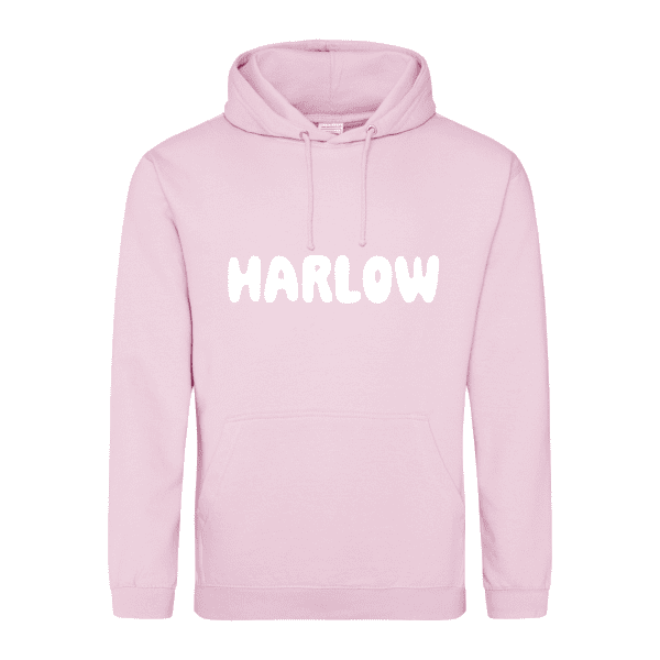 Harlow-bubble-font-puff-print-pink-hoodie