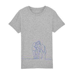 Horse and rider outline grey t-shirt
