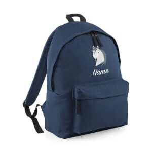 Personalised Grey Horse Head backpack