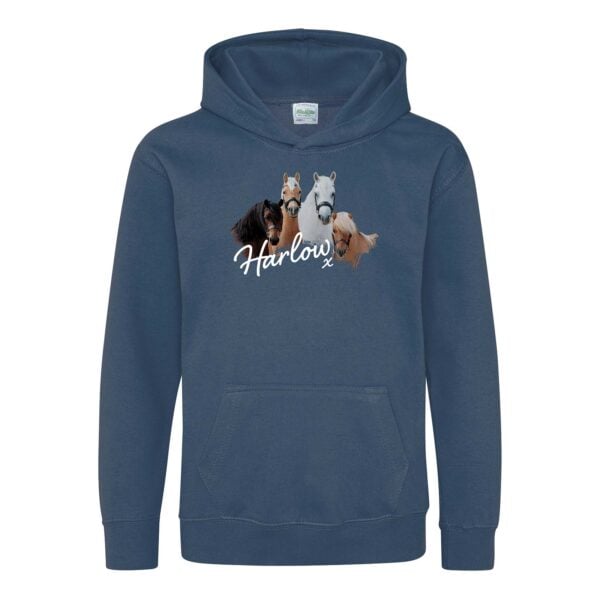 Harlow's Four Ponies hoodie in airforce blue