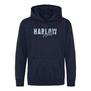 Harlow White Navy Hoodie